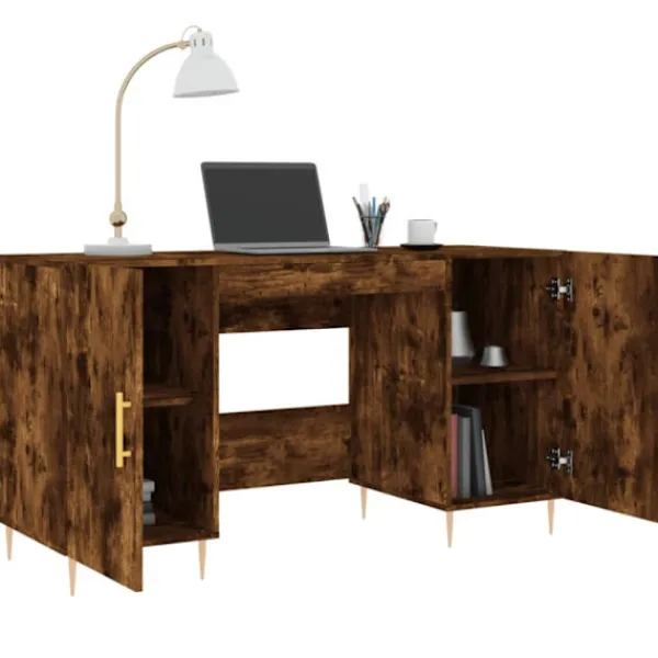vidaXL Kontorsmöbler>Skrivbord rökfärgad ek 140x50x75 cm konstruerat trä