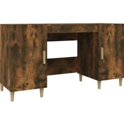 vidaXL Kontorsmöbler>Skrivbord rökfärgad ek 140x50x75 cm konstruerat trä