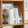 Kontorsmöbler>Skrivbordsförvaring i smidesjärn, skrivbordsförvaringsställ, skrivbordsförvaringslåda, bokhylla, kontor, hem (vit)