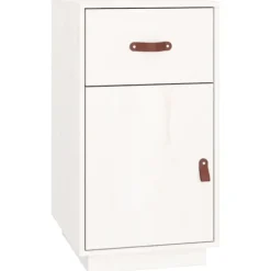 vidaXL Sminkbord>Skrivbordsskåp vit 40x50x75 cm massiv furu