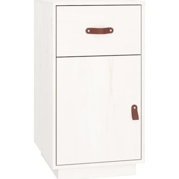 vidaXL Sminkbord>Skrivbordsskåp vit 40x50x75 cm massiv furu