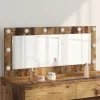vidaXL Sminkbord>Smink Spegel Rektangulär Gammalt trä 100 x 45 x 18 cm