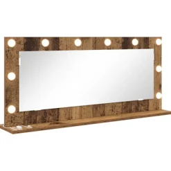 vidaXL Sminkbord>Smink Spegel Rektangulär Gammalt trä 100 x 45 x 18 cm
