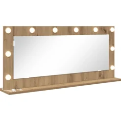 vidaXL Sminkbord>Smink Spegel Rektangulär med spegel Artisan Ek 100 x 45 x 18 cm