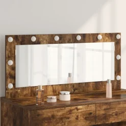 vidaXL Sminkbord>Smink Spegel Rökt ek 100 x 45 x 18 cm Glas och konstruerat trä