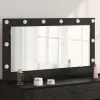 vidaXL Sminkbord>Smink Spegel Svart Ek 100 x 55 x 18 cm Glas och konstruerat trä