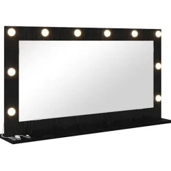 vidaXL Sminkbord>Smink Spegel Svart Ek 100 x 55 x 18 cm Glas och konstruerat trä