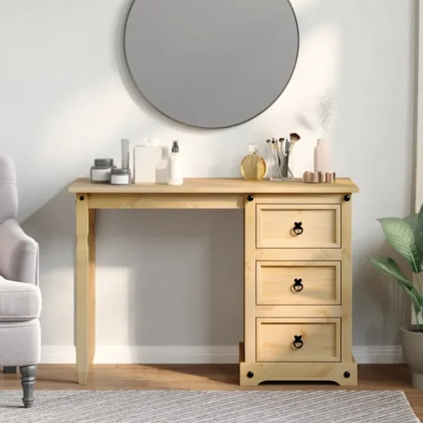 vidaXL Sminkbord>Sminkbord Corona 110x47x75 cm massiv furu