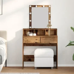vidaXL Sminkbord>Sminkbord Gammalt trä 80 x 41 x 144,5 cm Konstruerat trä