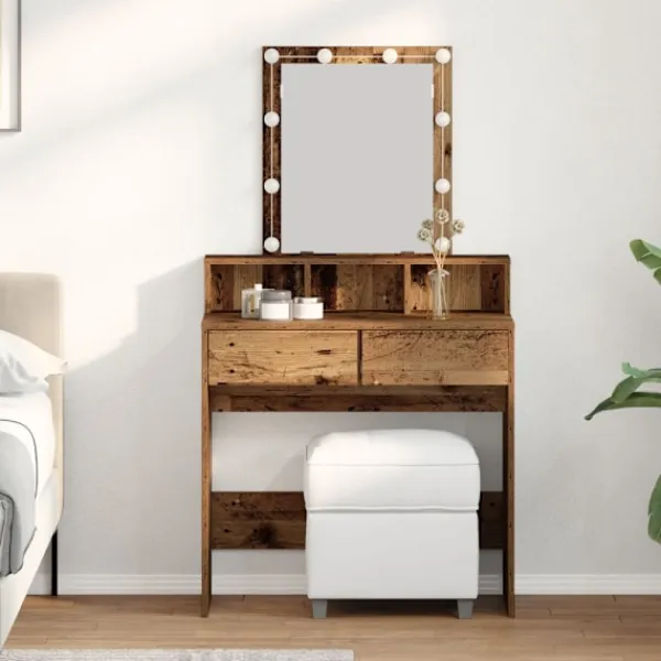 vidaXL Sminkbord>Sminkbord Gammalt trä 80 x 41 x 144,5 cm Konstruerat trä