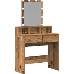 vidaXL Sminkbord>Sminkbord Gammalt trä 80 x 41 x 144,5 cm Konstruerat trä