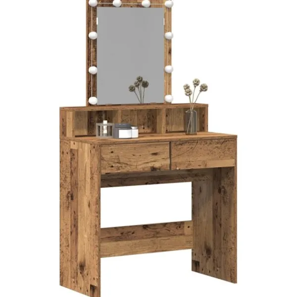 vidaXL Sminkbord>Sminkbord Gammalt trä 80 x 41 x 144,5 cm Konstruerat trä