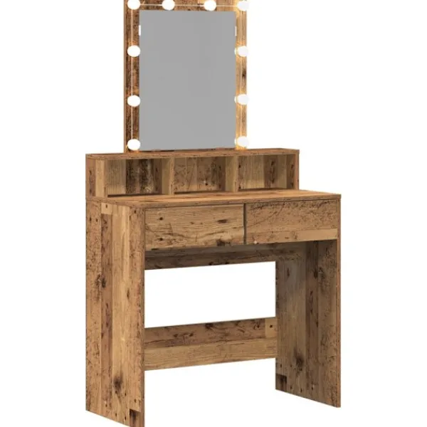 vidaXL Sminkbord>Sminkbord Gammalt trä 80 x 41 x 144,5 cm Konstruerat trä