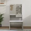 vidaXL Sminkbord>Sminkbord LED betonggrå konstruerat trä