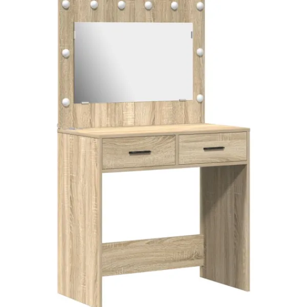 vidaXL Sminkbord>Sminkbord med låda Sonoma ek 78.5 x 41 x 135 cm Konstruerat trä