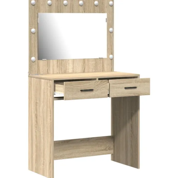 vidaXL Sminkbord>Sminkbord med låda Sonoma ek 78.5 x 41 x 135 cm Konstruerat trä