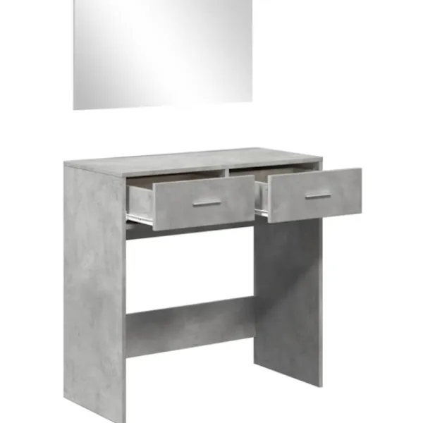 vidaXL Sminkbord>Sminkbord med spegel betonggrå 80x39x80 cm