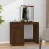 vidaXL Sminkbord>Sminkbord med spegel brun ek 90x50x132,5 cm konstruerat trä
