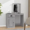 vidaXL Sminkbord>Sminkbord med spegel grå sonoma 90x50x132,5 cm konstruerat trä