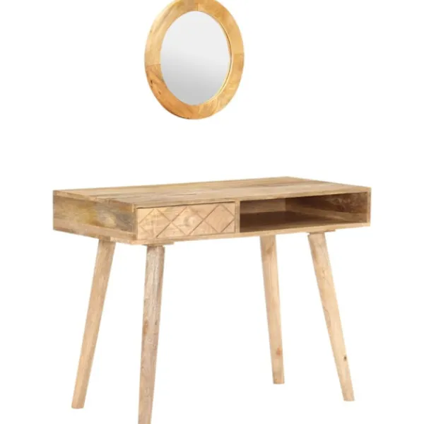 vidaXL Sminkbord>Sminkbord 100x50x76 cm massivt mangoträ