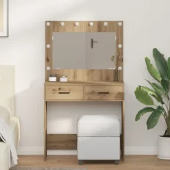vidaXL Sminkbord>Smyckebord Artisan Ek 78,5 x 41 x 135 cm Konstruerat trä