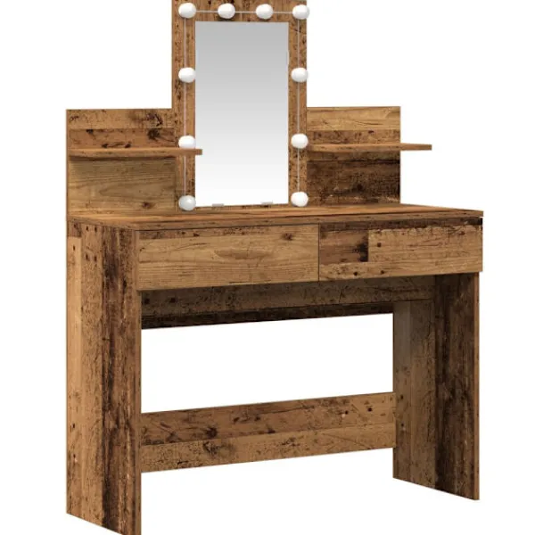 vidaXL Sminkbord>Smyckebord Gammalt trä 100 x 40 x 130 cm Konstruerat trä