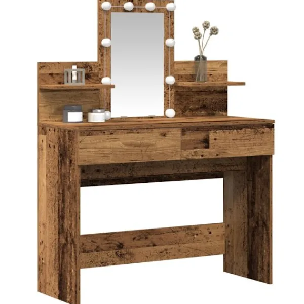 vidaXL Sminkbord>Smyckebord Gammalt trä 100 x 40 x 130 cm Konstruerat trä