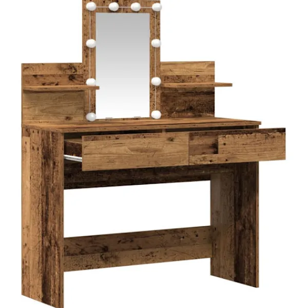 vidaXL Sminkbord>Smyckebord Gammalt trä 100 x 40 x 130 cm Konstruerat trä