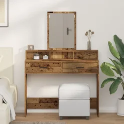 vidaXL Sminkbord>Smyckebord Gammalt trä 100 x 41 x 140 cm Konstruerat trä