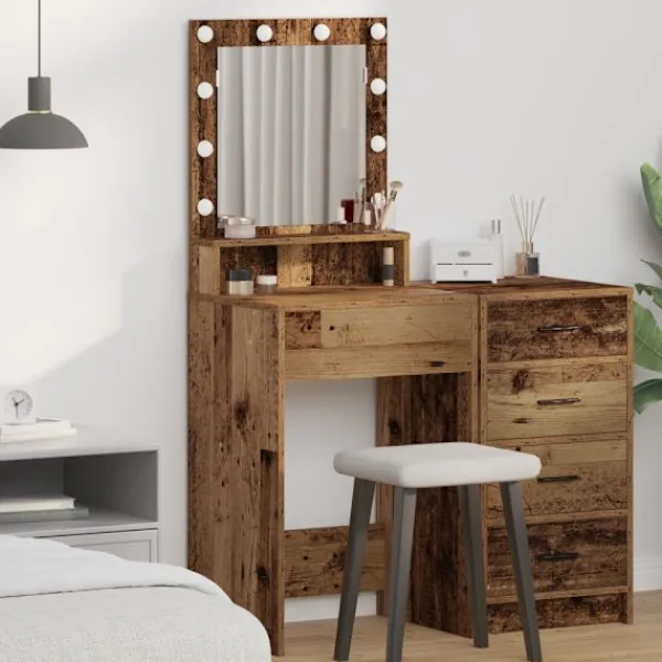 vidaXL Sminkbord>Smyckebord Gammalt trä 50 x 41 x 135 cm Konstruerat trä