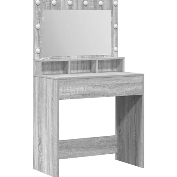 vidaXL Sminkbord>Smyckebord Grå Sonoma 75,5 x 41 x 135 cm Konstruerat trä