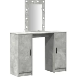 vidaXL Sminkbord>Smyckebord med dörr Ljusgrå 102 x 33 x 135 cm Konstruerat trä