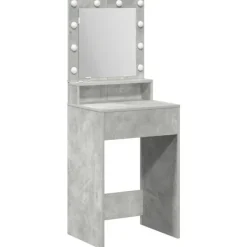 vidaXL Sminkbord>Smyckebord med hylla Betonggrå 50 x 41 x 135 cm Konstruerat trä