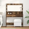 vidaXL Sminkbord>Smyckebord med hylla Rökt ek 100 x 41 x 135 cm Konstruerat trä