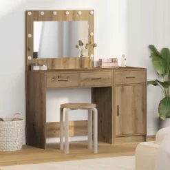vidaXL Sminkbord>Smyckebord med låda 2 pcs Brun 40 x 41 x 75 cm Konstruerat trä