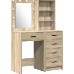 vidaXL Sminkbord>Smyckebord med låda 2 pcs Brun 50 x 41 x 135 cm Konstruerat trä
