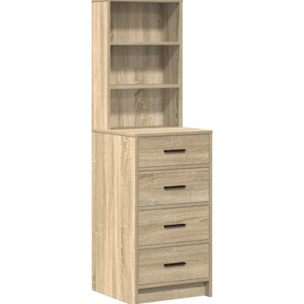 vidaXL Sminkbord>Smyckebord med låda 2 pcs Brun 50 x 41 x 135 cm Konstruerat trä