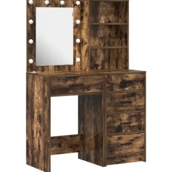 vidaXL Sminkbord>Smyckebord med låda 2 pcs Brun 50 x 41 x 135 cm Konstruerat trä