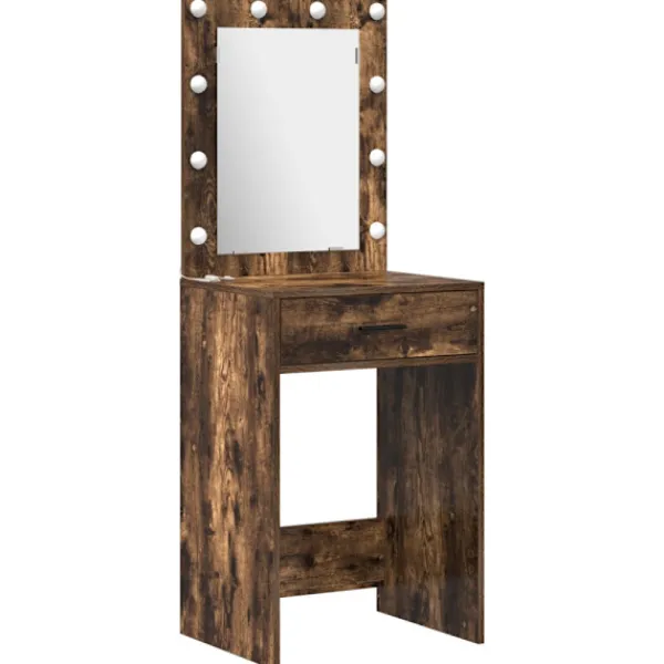 vidaXL Sminkbord>Smyckebord med låda 2 pcs Brun 50 x 41 x 135 cm Konstruerat trä