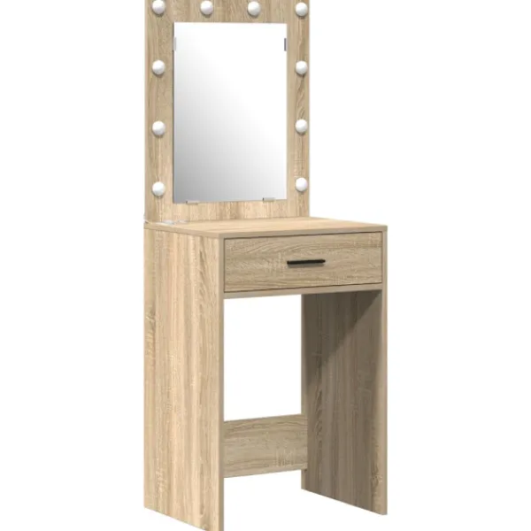 vidaXL Sminkbord>Smyckebord med låda 2 pcs Brun 50 x 41 x 135 cm Konstruerat trä