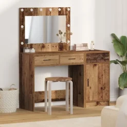 vidaXL Sminkbord>Smyckebord med låda 2 pcs Brun 40 x 41 x 75 cm Konstruerat trä