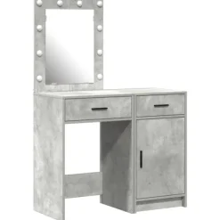 vidaXL Sminkbord>Smyckebord med låda 2 pcs Grå 50 x 41 x 135 cm Konstruerat trä