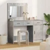 vidaXL Sminkbord>Smyckebord med låda 2 pcs Grå 40 x 41 x 75 cm Konstruerat trä
