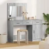 vidaXL Sminkbord>Smyckebord med låda 2 pcs Grå 40 x 41 x 75 cm Konstruerat trä