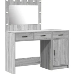 vidaXL Sminkbord>Smyckebord med låda 2 pcs Grå 40 x 41 x 75 cm Konstruerat trä