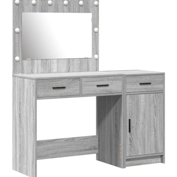 vidaXL Sminkbord>Smyckebord med låda 2 pcs Grå 40 x 41 x 75 cm Konstruerat trä