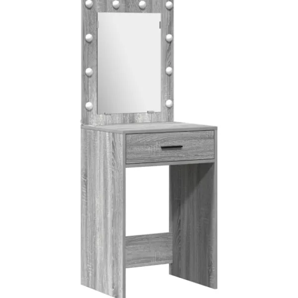vidaXL Sminkbord>Smyckebord med låda 2 pcs Grå 50 x 41 x 135 cm Konstruerat trä