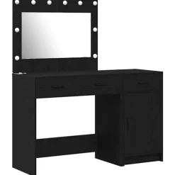 vidaXL Sminkbord>Smyckebord med låda 2 pcs Svart 40 x 41 x 75 cm Konstruerat trä