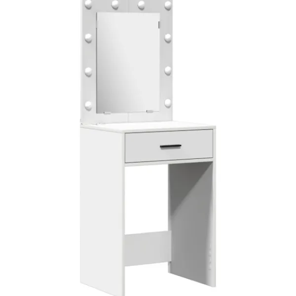 vidaXL Sminkbord>Smyckebord med låda 2 pcs Vit 50 x 41 x 135 cm Konstruerat trä