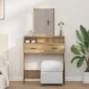 vidaXL Sminkbord>Smyckebord med låda Artisan Ek 79 x 41 x 140 cm Konstruerat trä